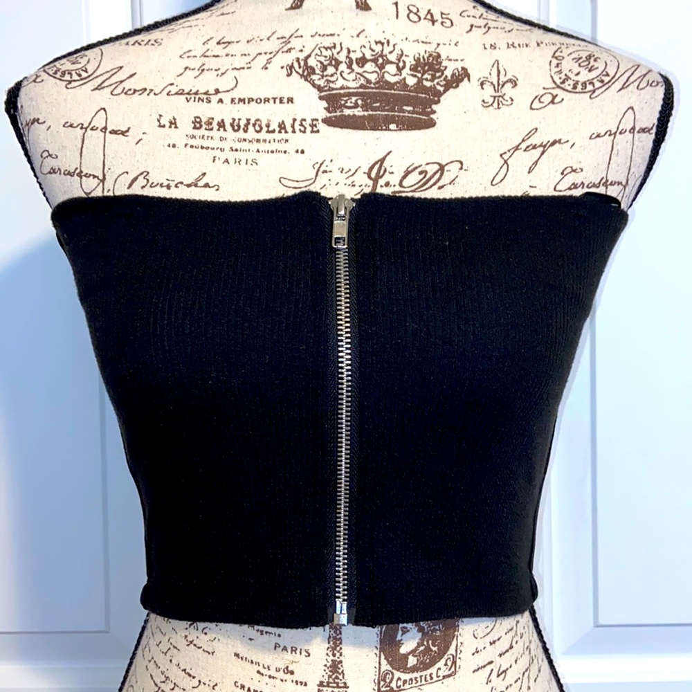 HONEY PUNCH ZIP FRONT TUBE TOP